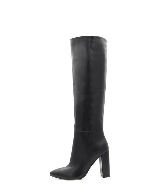 QUEEN HELENA STIVALI  NERI IN PELLE TACCO ALTO