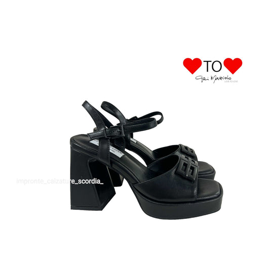 SANDALI CON TACCO QUADRATO DONNA