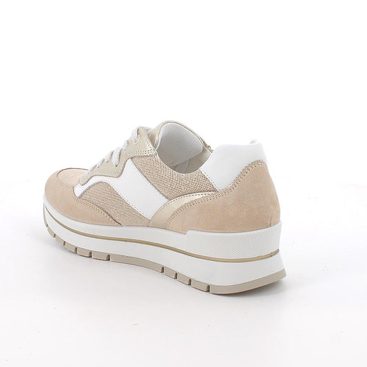 IGI&CO Sneakers con zeppa da donna beige con lacci