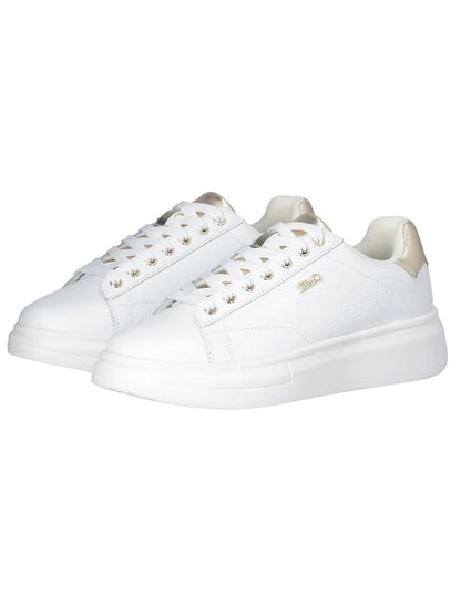 LIU JO SNEAKERS BIANCHE LOGO PICCOLO ORO