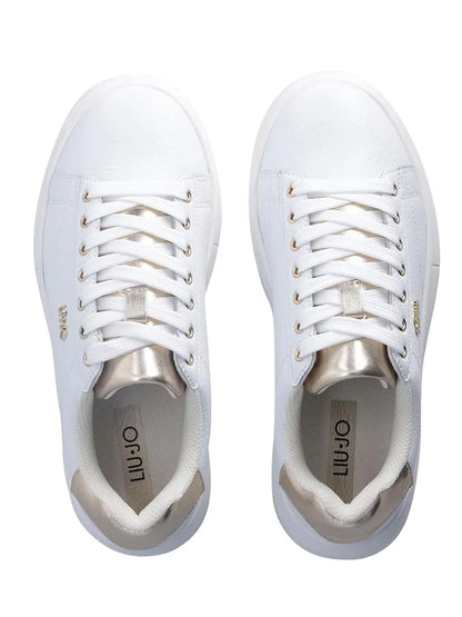 LIU JO SNEAKERS BIANCHE LOGO PICCOLO ORO
