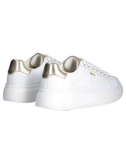 LIU JO SNEAKERS BIANCHE LOGO PICCOLO ORO
