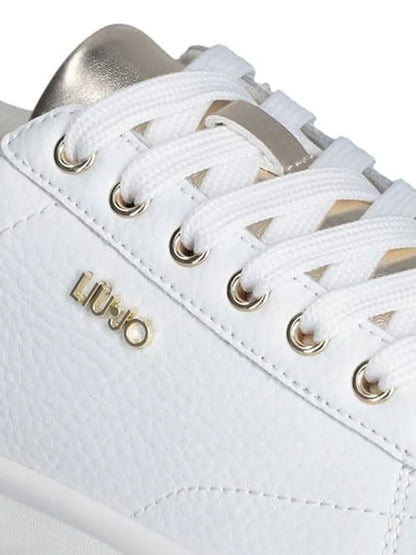 LIU JO SNEAKERS BIANCHE LOGO PICCOLO ORO