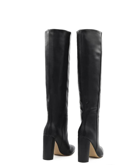 QUEEN HELENA STIVALI  NERI IN PELLE TACCO ALTO