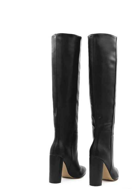 QUEEN HELENA STIVALI  NERI IN PELLE TACCO ALTO