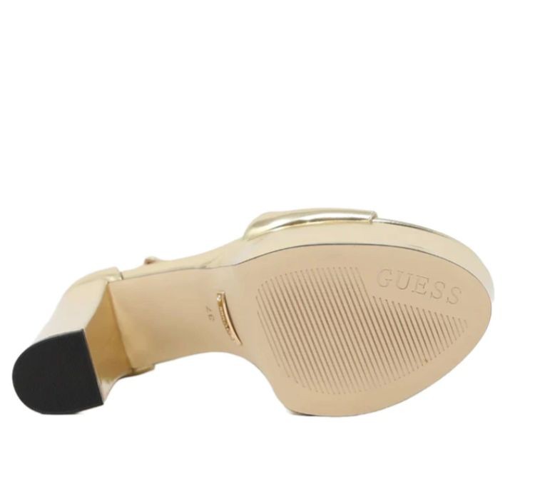GUESS SANDALI CON TACCO PLATEAUX ORO