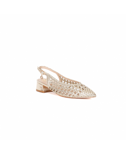 GOLD&GOLD SLINGBACK INTRECCIO