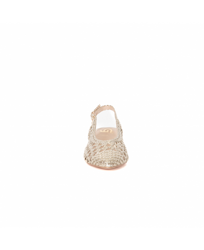 GOLD&GOLD SLINGBACK INTRECCIO