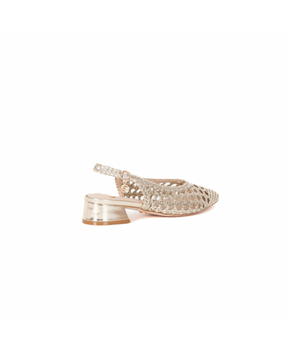 GOLD&GOLD SLINGBACK INTRECCIO