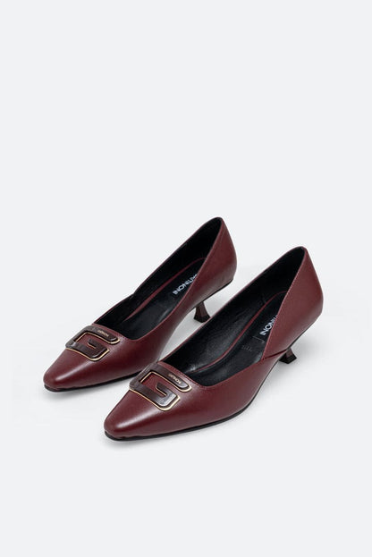 GATTINONI DECOLLETTE TACCO BASSO BORDEAUX