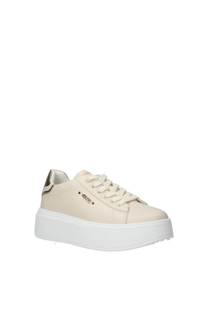 PACIOTTI SNEAKERS ALTA BEIGE CON LOGO IN ORO