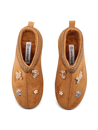LAURA BIAGIOTTI CIABATTA CAMEL CON CHARM