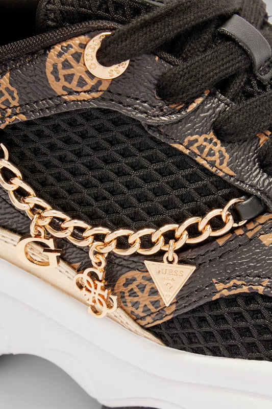 GUESS SNEAKERS HARPAA LOGO MARRONE