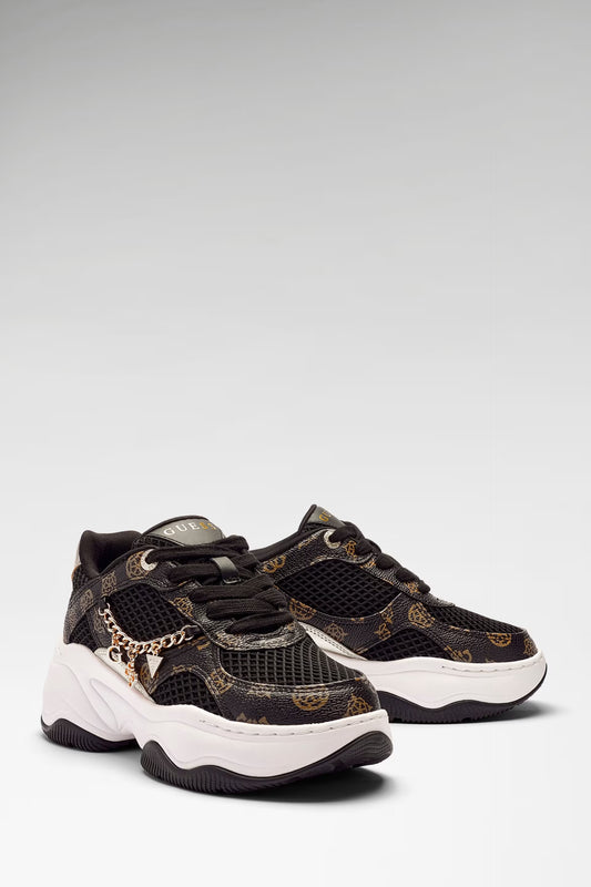 GUESS SNEAKERS HARPAA LOGO MARRONE