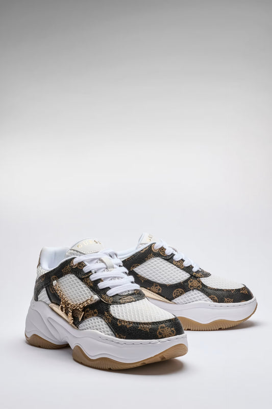 GUESS SNEAKERS HARPAA LOGO MARRONE