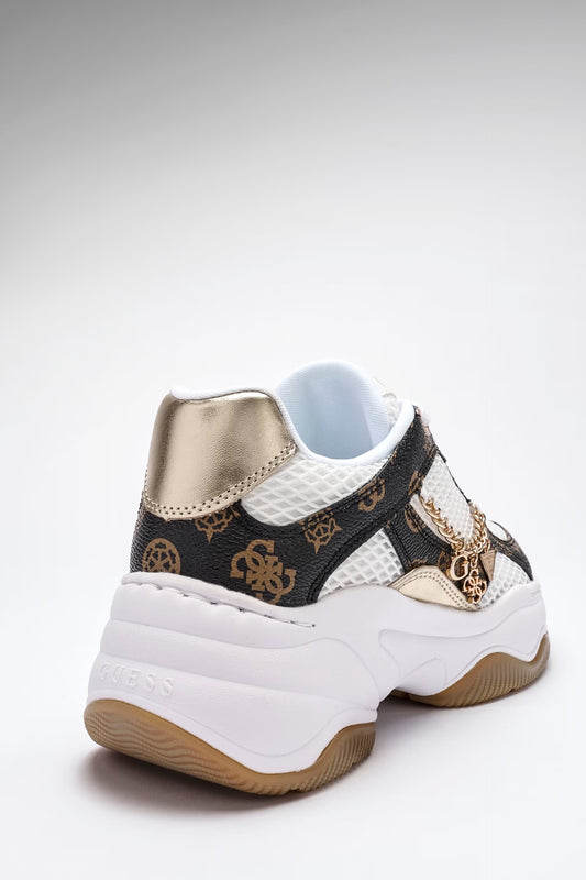 GUESS SNEAKERS HARPAA LOGO MARRONE