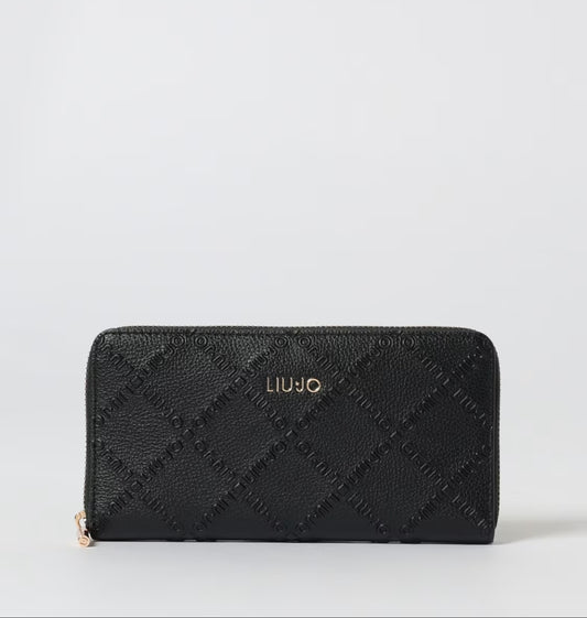 LIU JO portafoglio XL zip around Better logo in rilievo