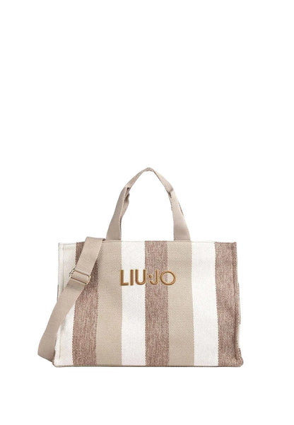 LIU JO L TOTE STRIPED CANVAS