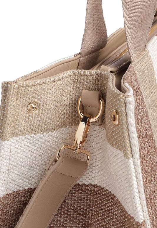LIU JO L TOTE STRIPED CANVAS