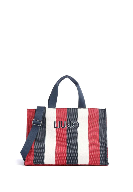 LIU JO L TOTE STRIPED CANVAS