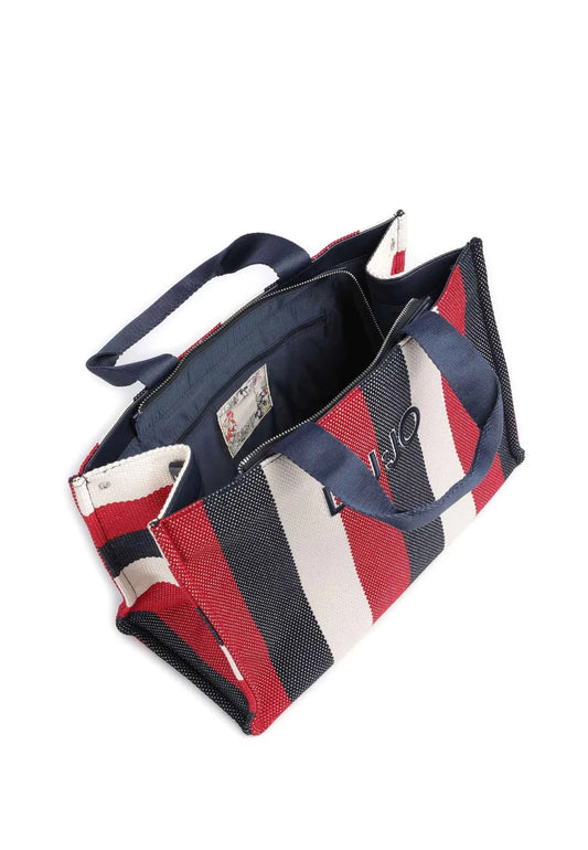 LIU JO L TOTE STRIPED CANVAS