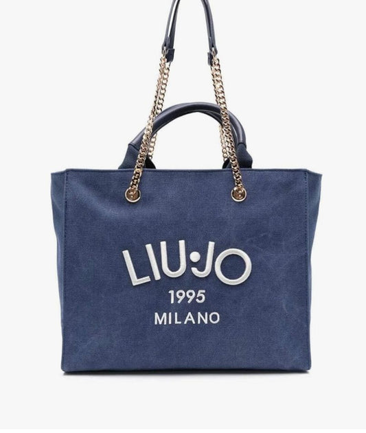 LIU JO BORSA ECS L TOTE BRAN DRESS BLUE