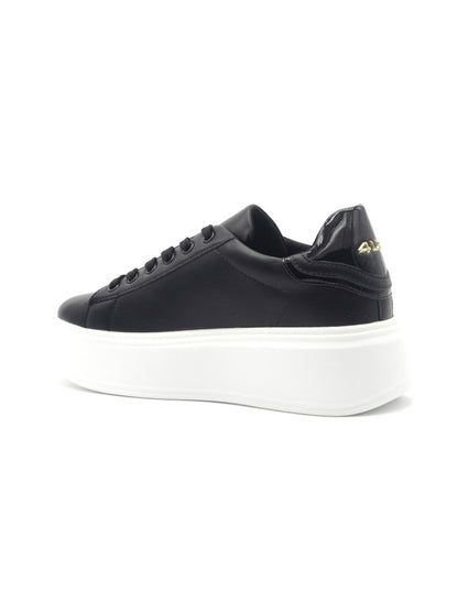 PACIOTTI SNEAKERS BLACK CON LOGO IN ORO