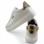 PACIOTTI SNEAKERS BIANCHE DETTAGLIO IN ORO