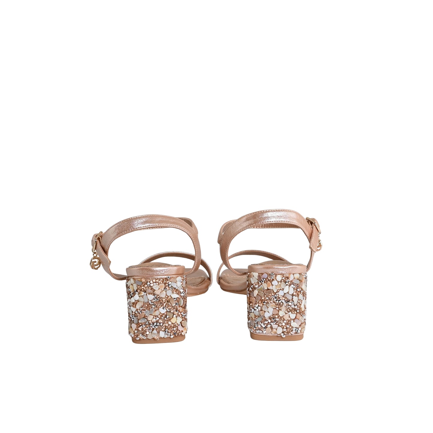 GOLD&GOLD SANDALO TACCO PIETRE CHAMPAGNE