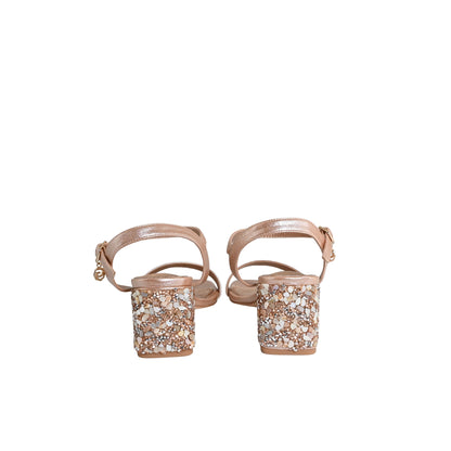 GOLD&GOLD SANDALO TACCO PIETRE CHAMPAGNE