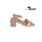 GOLD&GOLD SANDALO TACCO PIETRE CHAMPAGNE