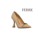 FERRE DECOLLETTE CON LOGO IN ECOPELLE BEIGE