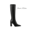 QUEEN HELENA STIVALI IN PELLE  CON ZIP NERI TACCO ALTO