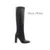 QUEEN HELENA STIVALI  NERI IN PELLE TACCO ALTO