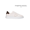 Sneakers Uomo Philippe Model Temple in Pelle Bianca marrone