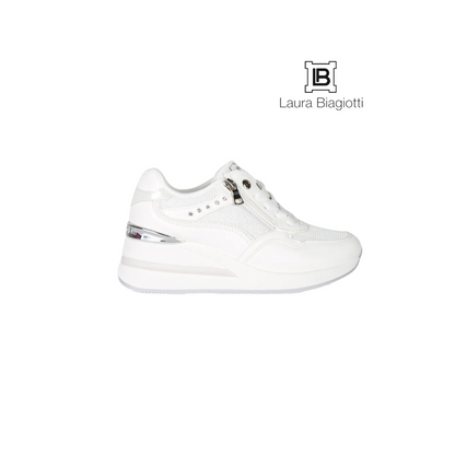 LAURA BIAGIOTTI SNEAKERS STRASS BIANCHE