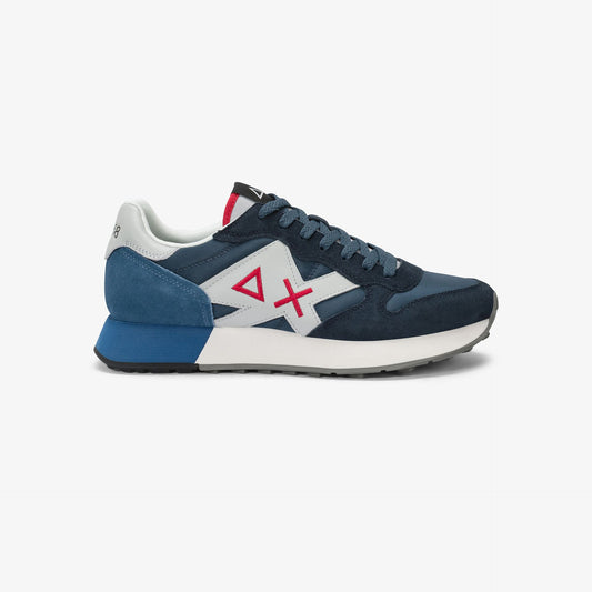 SUN68 Sneaker Jaki 2.0 Solid in nylon e suede blu navy