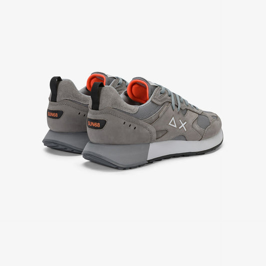 SUN68 SNEAKERS UOMO JAKI 2.0 SILVER IN NABUK