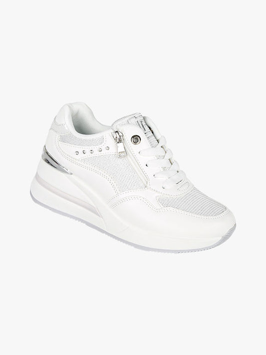 LAURA BIAGIOTTI SNEAKERS STRASS BIANCHE