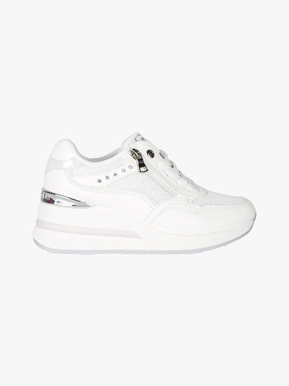 LAURA BIAGIOTTI SNEAKERS STRASS BIANCHE
