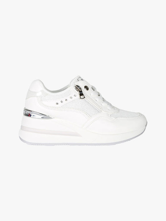LAURA BIAGIOTTI SNEAKERS STRASS BIANCHE
