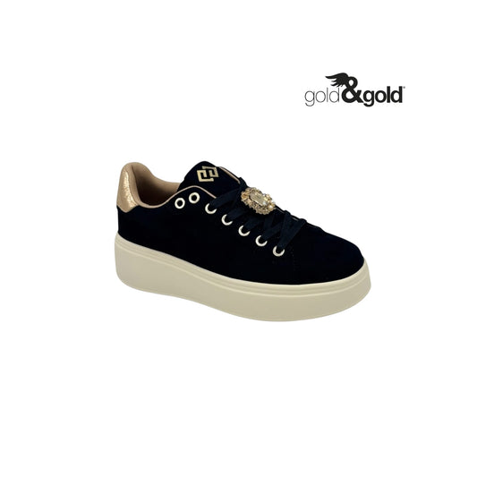 GOLD&GOLD SNEAKERS CAMOSCIO NERE