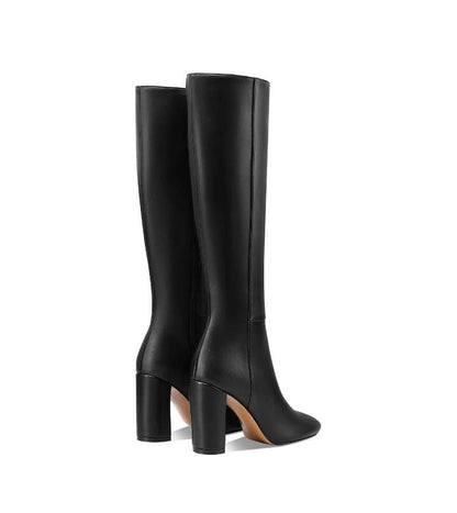 QUEEN HELENA STIVALI IN PELLE  CON ZIP NERI TACCO ALTO