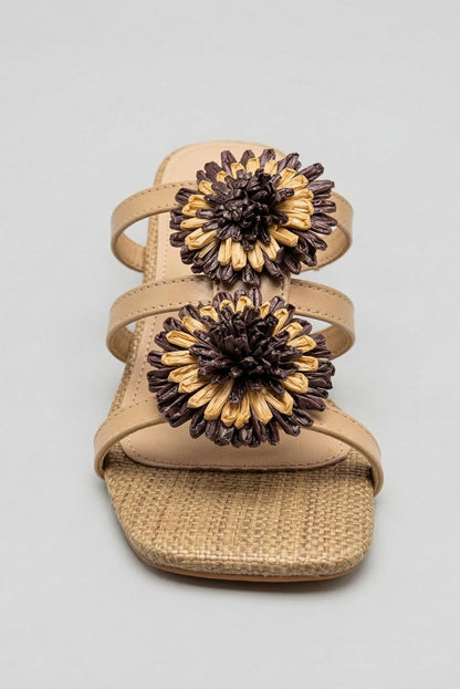 GOLD&GOLD SANDALI TACCO FIORI